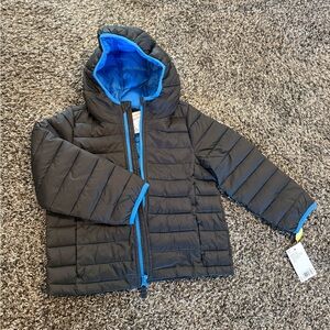 jumping beans Black Puffer Jacket with Blue Trim